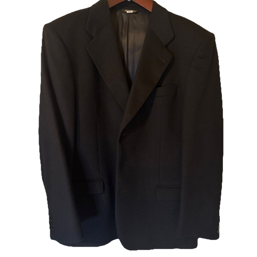 VINTAGE Georgio Valentino Pure Cashmere Blazer Sport Coat Italy Black 42R/52R